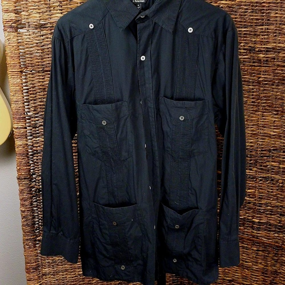 J. Peterman Long Sleeve Shirt 4 Pockets Medium